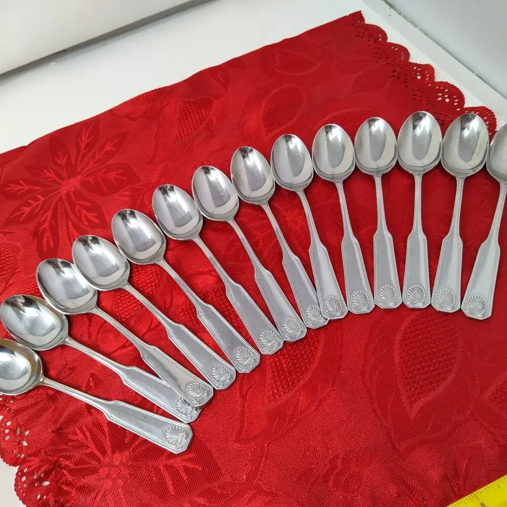 14X Tsp Colonial Shell Stainless Teaspoons Korea